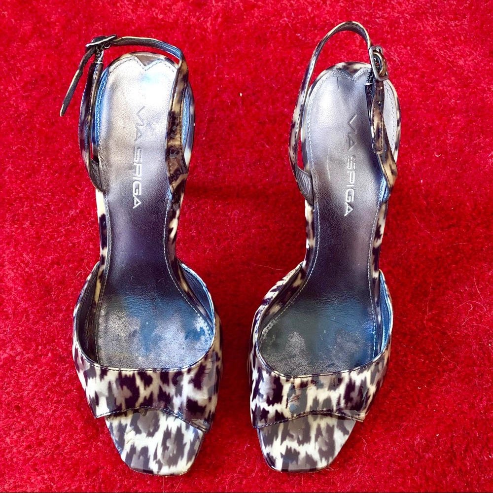 Via Spiga Leopard Print Heels